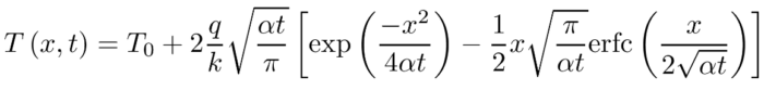 Equation 3 – thermal conduction in a rod validation