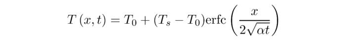 Equation 4 – thermal conduction in a rod validation