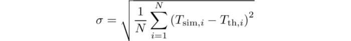 Equation 5 – thermal conduction in a rod validation