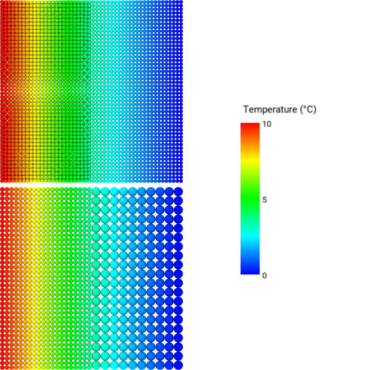Figure 8 – heat conduction through a composite wall validation - Simulation result for k2.
