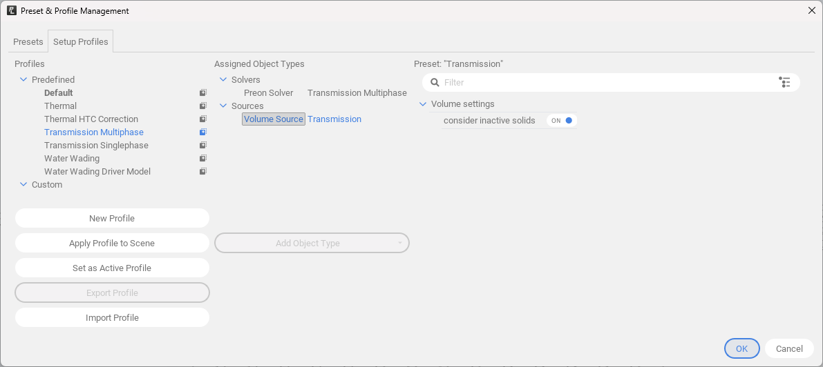 Figure 1 - PreonLab 7.2 Released - Setup Profiles